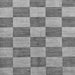 Square Machine Washable Checkered Gray Modern Rug, wshabs131gry