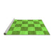 Sideview of Machine Washable Checkered Green Modern Area Rugs, wshabs131grn