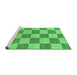 Sideview of Machine Washable Checkered Emerald Green Modern Area Rugs, wshabs131emgrn