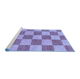Sideview of Machine Washable Checkered Blue Modern Rug, wshabs131blu