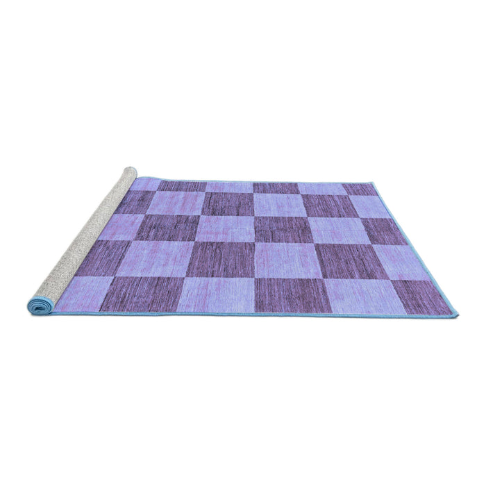 Sideview of Machine Washable Checkered Blue Modern Rug, wshabs131blu