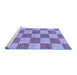 Sideview of Machine Washable Checkered Blue Modern Rug, wshabs131blu