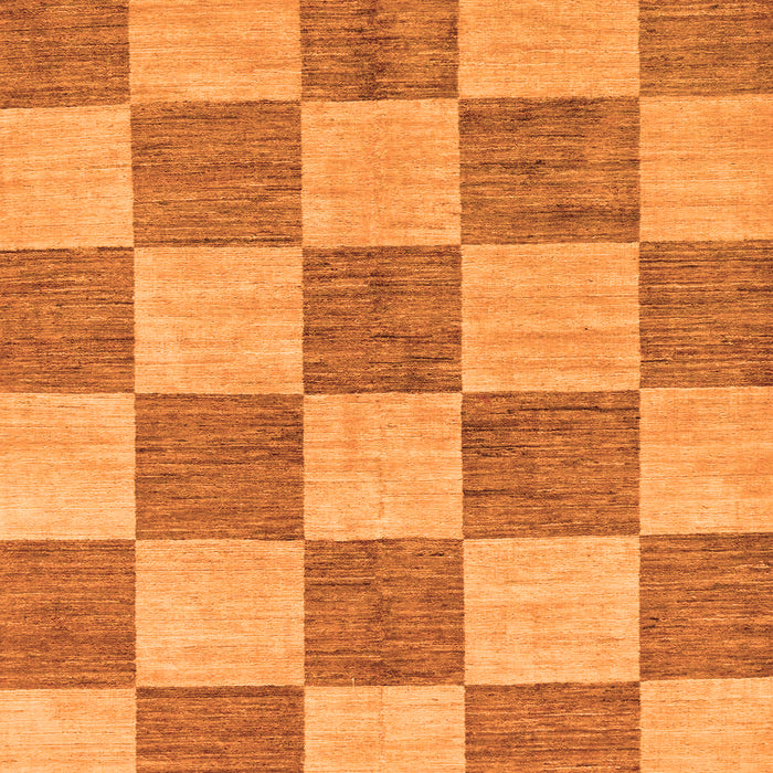 Machine Washable Checkered Orange Modern Area Rugs, wshabs131org