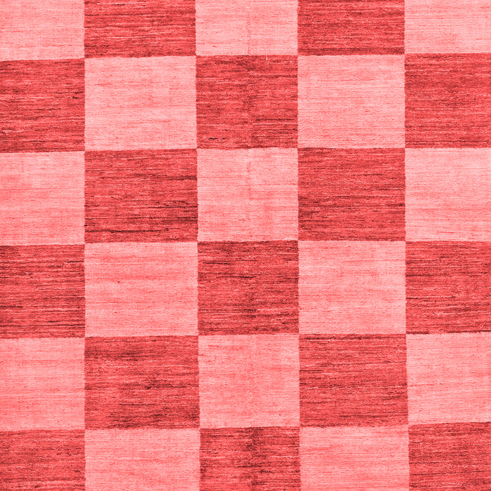 Machine Washable Checkered Red Modern Rug, wshabs131red