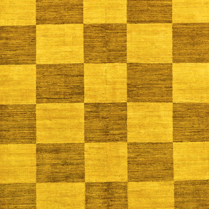 Machine Washable Checkered Yellow Modern Rug, wshabs131yw