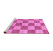 Sideview of Machine Washable Checkered Purple Modern Area Rugs, wshabs131pur