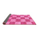 Sideview of Checkered Pink Modern Rug, abs131pnk