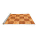 Sideview of Machine Washable Checkered Orange Modern Area Rugs, wshabs131org