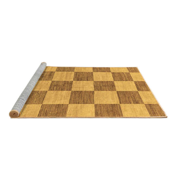 Sideview of Machine Washable Checkered Brown Modern Rug, wshabs131brn