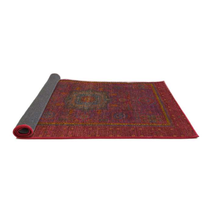 Sideview of Abstract Brown Red Modern Rug, abs1320