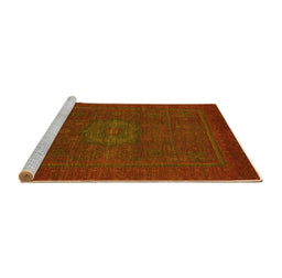 Sideview of Machine Washable Abstract Yellow Modern Rug, wshabs1320yw