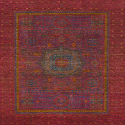 Square Machine Washable Abstract Brown Red Rug, wshabs1320