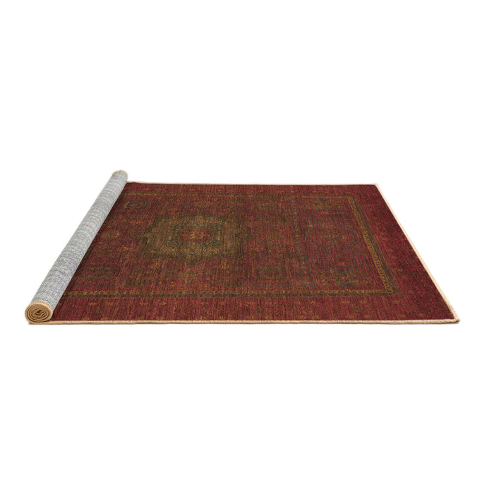 Sideview of Machine Washable Abstract Brown Modern Rug, wshabs1320brn