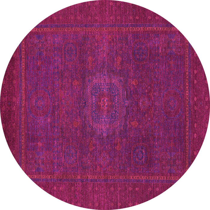 Round Abstract Pink Modern Rug, abs1320pnk
