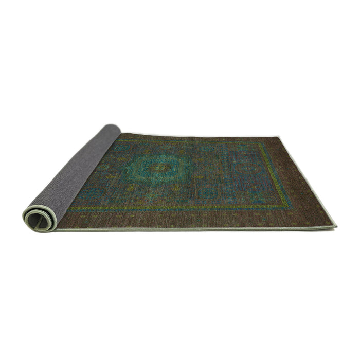 Sideview of Abstract Turquoise Modern Rug, abs1320turq