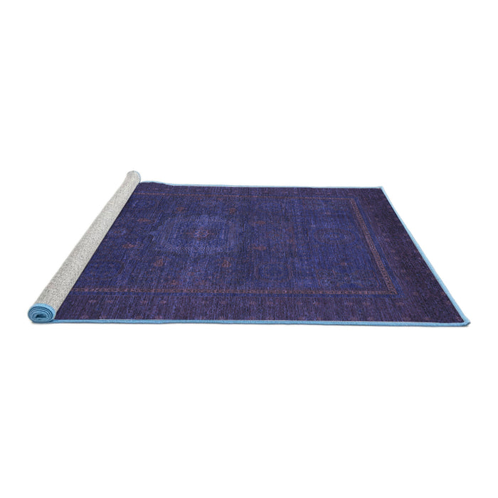 Sideview of Machine Washable Abstract Blue Modern Rug, wshabs1320blu