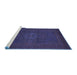 Sideview of Machine Washable Abstract Blue Modern Rug, wshabs1320blu