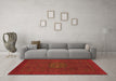 Machine Washable Abstract Orange Modern Area Rugs in a Living Room, wshabs1320org