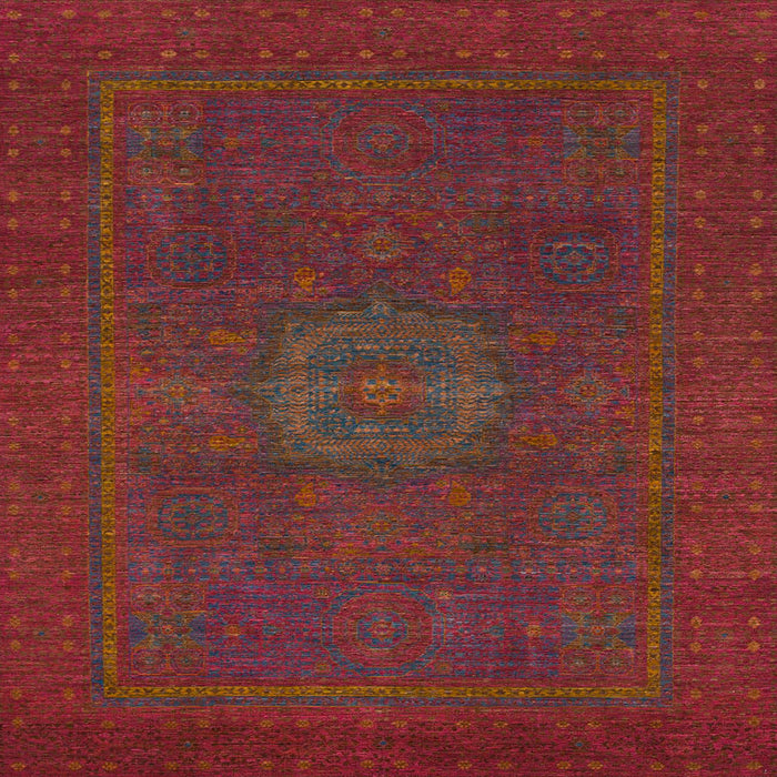 Square Abstract Brown Red Modern Rug, abs1320