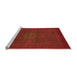 Sideview of Machine Washable Abstract Orange Modern Area Rugs, wshabs1320org