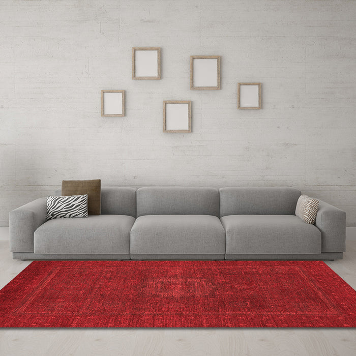 Modern Red Washable Rugs