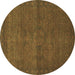 Round Abstract Brown Modern Rug, abs1321brn