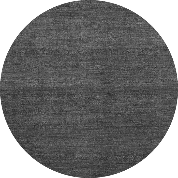 Round Machine Washable Abstract Gray Modern Rug, wshabs1321gry