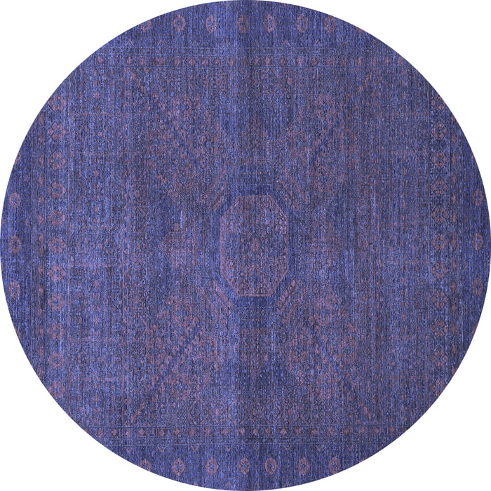 Round Machine Washable Abstract Blue Modern Rug, wshabs1321blu