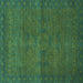 Square Abstract Turquoise Modern Rug, abs1321turq