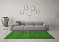 Machine Washable Abstract Green Modern Rug, wshabs1321grn