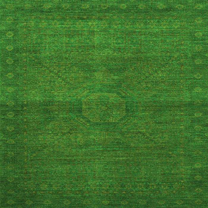 Square Machine Washable Abstract Green Modern Area Rugs, wshabs1321grn