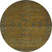 Round Machine Washable Abstract Sepia Brown Rug, wshabs1321