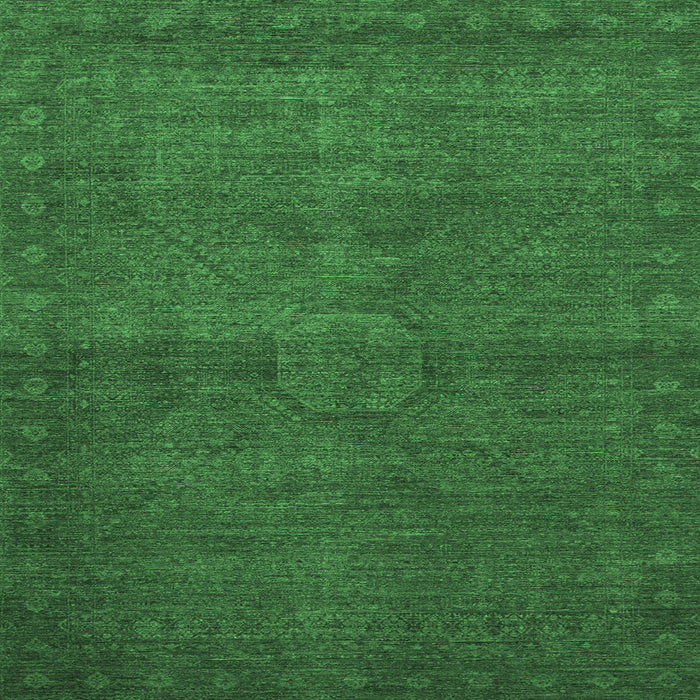 Square Abstract Emerald Green Modern Rug, abs1321emgrn