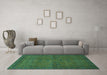 Machine Washable Abstract Turquoise Modern Area Rugs in a Living Room,, wshabs1321turq