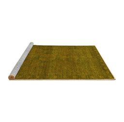 Sideview of Machine Washable Abstract Yellow Modern Rug, wshabs1321yw