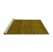 Sideview of Machine Washable Abstract Yellow Modern Rug, wshabs1321yw