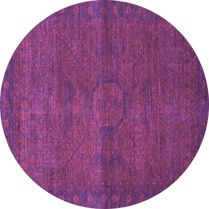 Round Machine Washable Abstract Purple Modern Area Rugs, wshabs1321pur