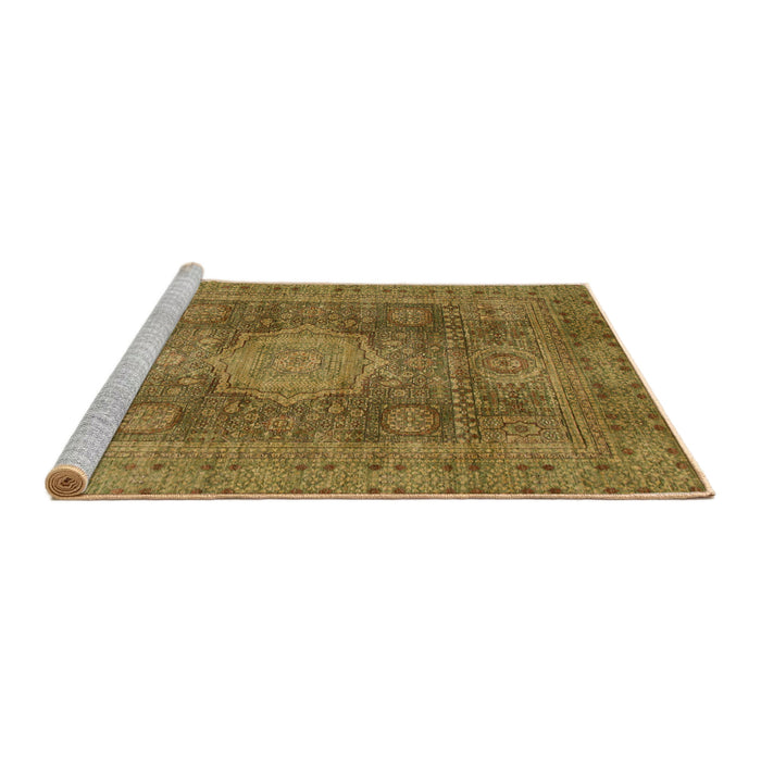 Sideview of Machine Washable Abstract Caramel Brown Rug, wshabs1322
