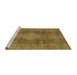 Sideview of Machine Washable Abstract Caramel Brown Rug, wshabs1322