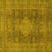 Square Machine Washable Abstract Yellow Modern Rug, wshabs1322yw