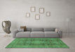 Machine Washable Abstract Turquoise Modern Area Rugs in a Living Room,, wshabs1322turq