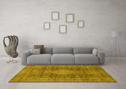 Machine Washable Abstract Yellow Modern Rug in a Living Room, wshabs1322yw