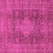 Square Machine Washable Abstract Pink Modern Rug, wshabs1322pnk