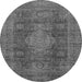 Round Abstract Gray Modern Rug, abs1322gry