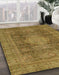 Abstract Caramel Brown Modern Rug in Family Room, abs1322