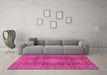 Machine Washable Abstract Pink Modern Rug in a Living Room, wshabs1322pnk