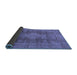 Sideview of Abstract Blue Modern Rug, abs1322blu