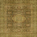 Square Machine Washable Abstract Caramel Brown Rug, wshabs1322