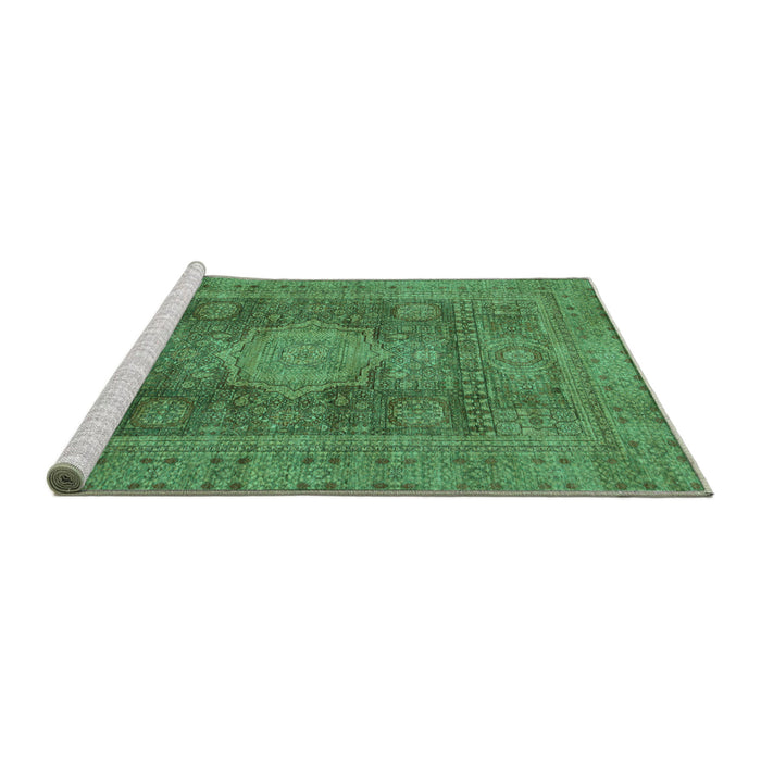 Sideview of Machine Washable Abstract Turquoise Modern Area Rugs, wshabs1322turq