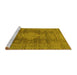 Sideview of Machine Washable Abstract Yellow Modern Rug, wshabs1322yw